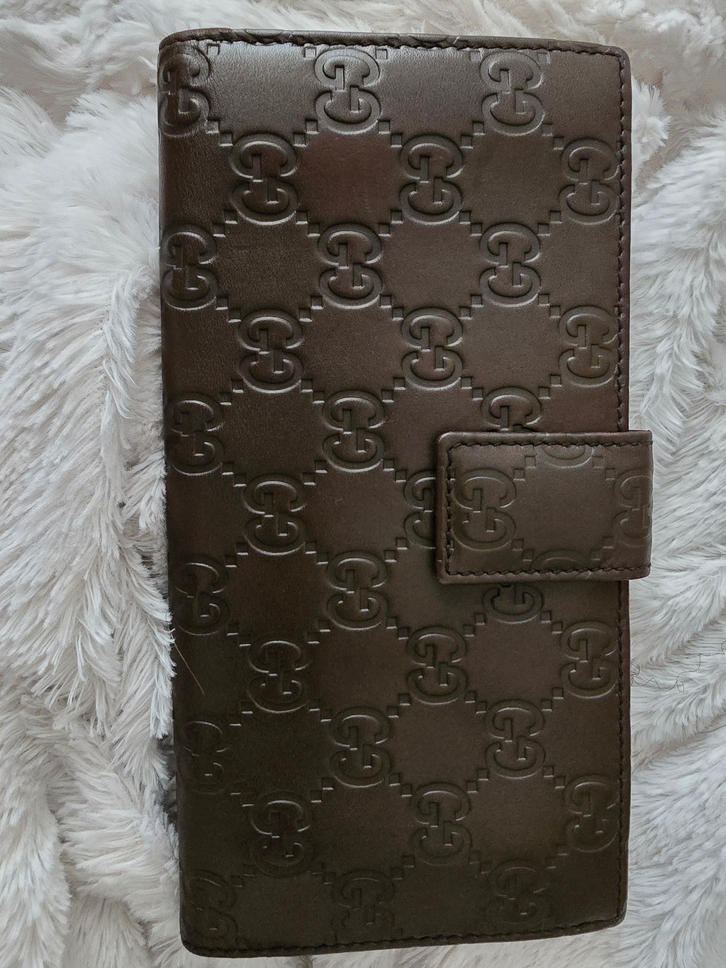 Gucci Chocolate Brown Leather Long Wallet
