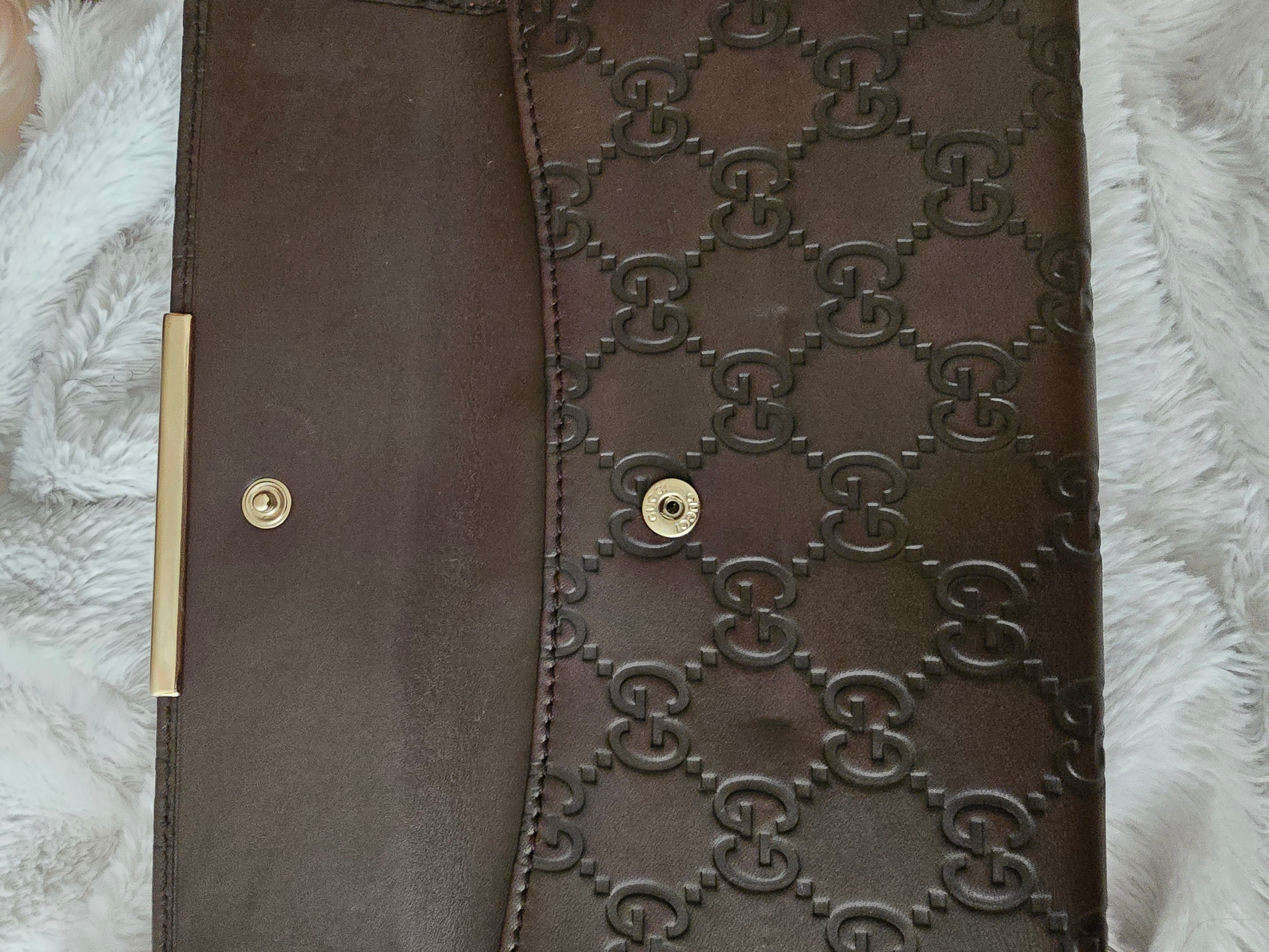 Gucci Chocolate Brown Leather Long Wallet