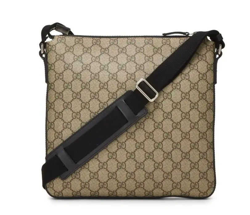Gucci supreme gg thin messenger crossbody with black trim