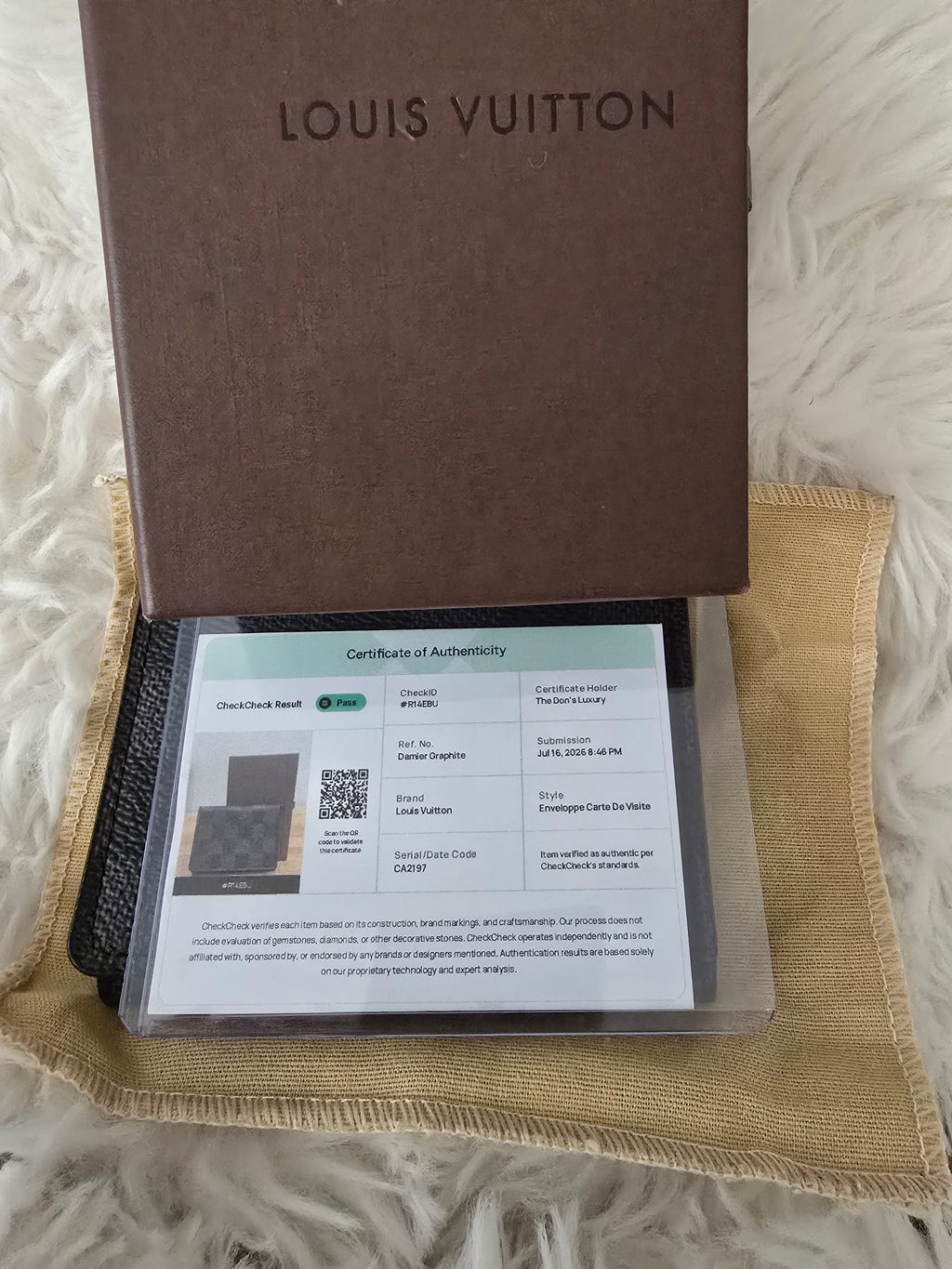 Louis Vuitton Damier Graphite Envelope pocket organizer card holder with COA